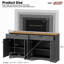 Console de télévision, meuble télé de style campagne avec 2 tiroirs, buffet avec tablettes réglables, armoire Mid-Century-2089801934