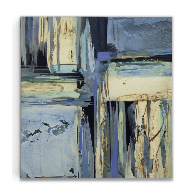 « blue abstract », reproduction d’art sur toile tendue, H 10 po x l 10 po x P 1,5 po