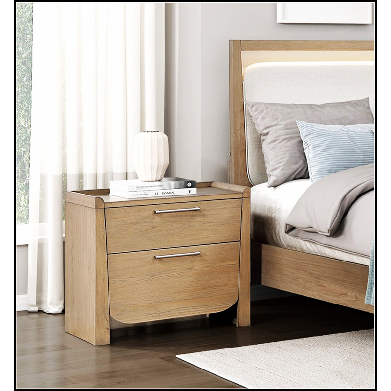 Table de chevet moderne avec tiroirs de rangement spacieux, parfaite pour les chambres contemporaines et les espaces de vie