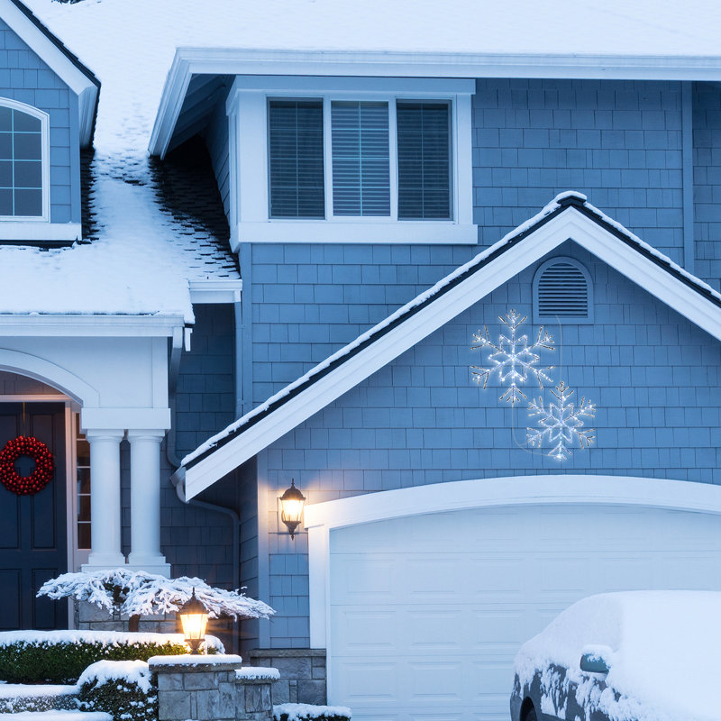 The Holiday Aisle® 6-Point Star Ice Crystal Snowflake Pair with LED Lights
