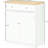 White Sideboard Buffet Cabinet - 2 Doors, Drawers Adjustable Shelf For Hallway, Living Room Large Storage Containers, Pots, Plates Cabinet, 2-Doors With And Kitchen, Entryway & Rubberwood