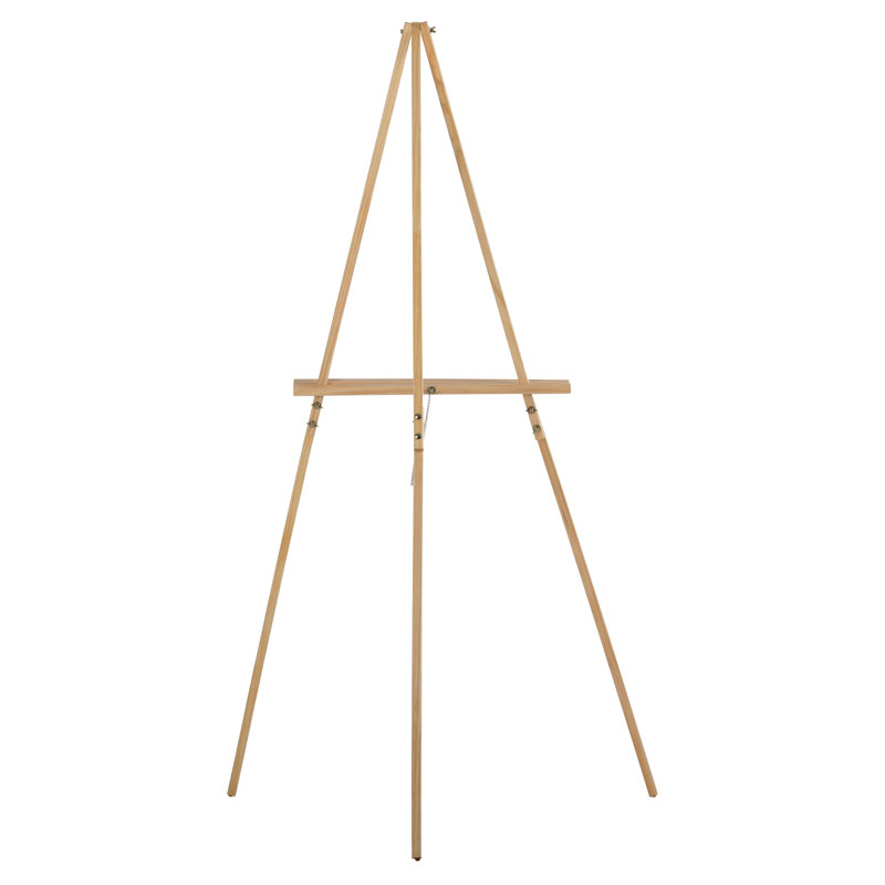 Jacquon Inbox Zero Folding Adjustable Solid Wood Tripod Easel, Natural