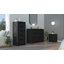 Ensemble de chambre à coucher 3 pièces, table de chevet + commode Stockley, noir Stockley