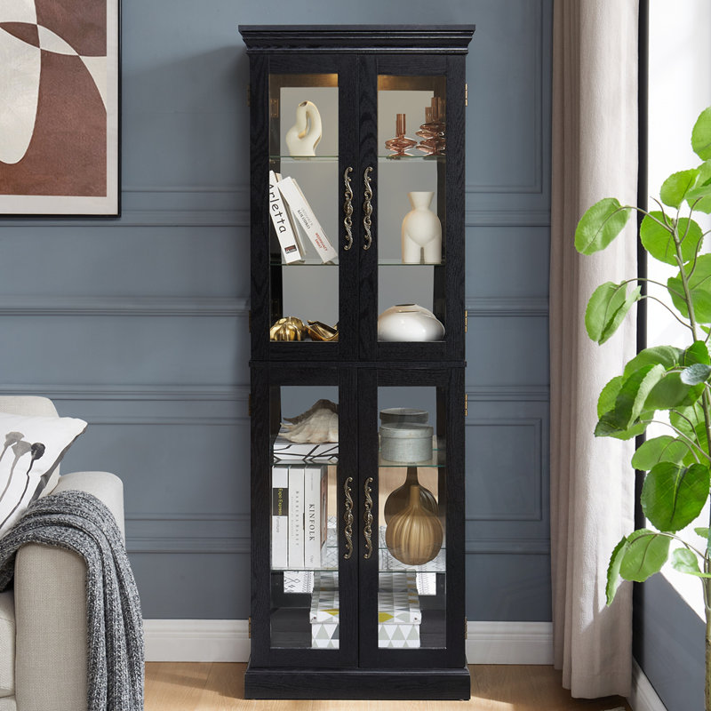 Vitrine avec portes en verre trempé