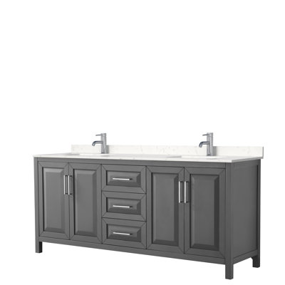 Daria 80'' Double Bathroom Vanity with Carrara Marble Top