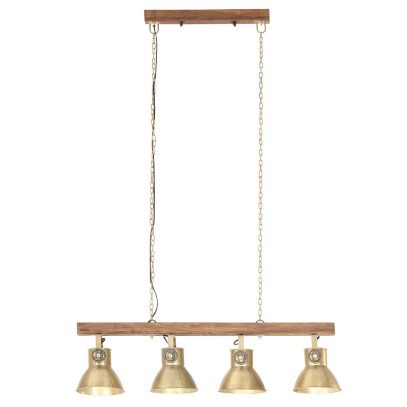 Ewan 4 - Light Brown Kitchen Island Pendant, Gold