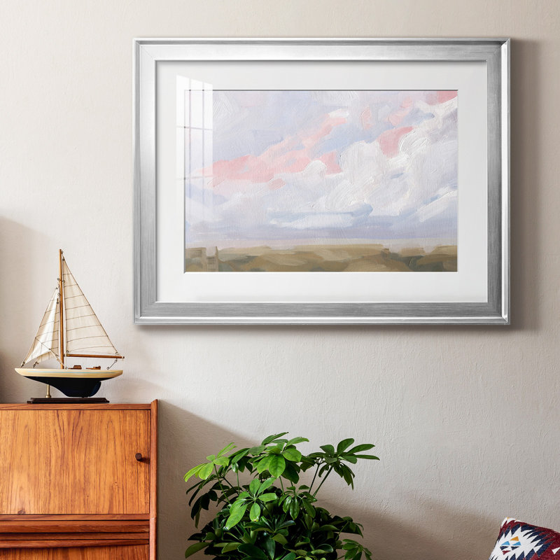 Sandbridge Beach I - peinture encadrée, H 30,5 po x l 42,5 po x P 1 po, Or, Blanc