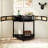 Demi-Lune Rattan Coffee Table for Living Room – Space-Saving with 2 Drawers &amp; Bottom Shelf-124004351