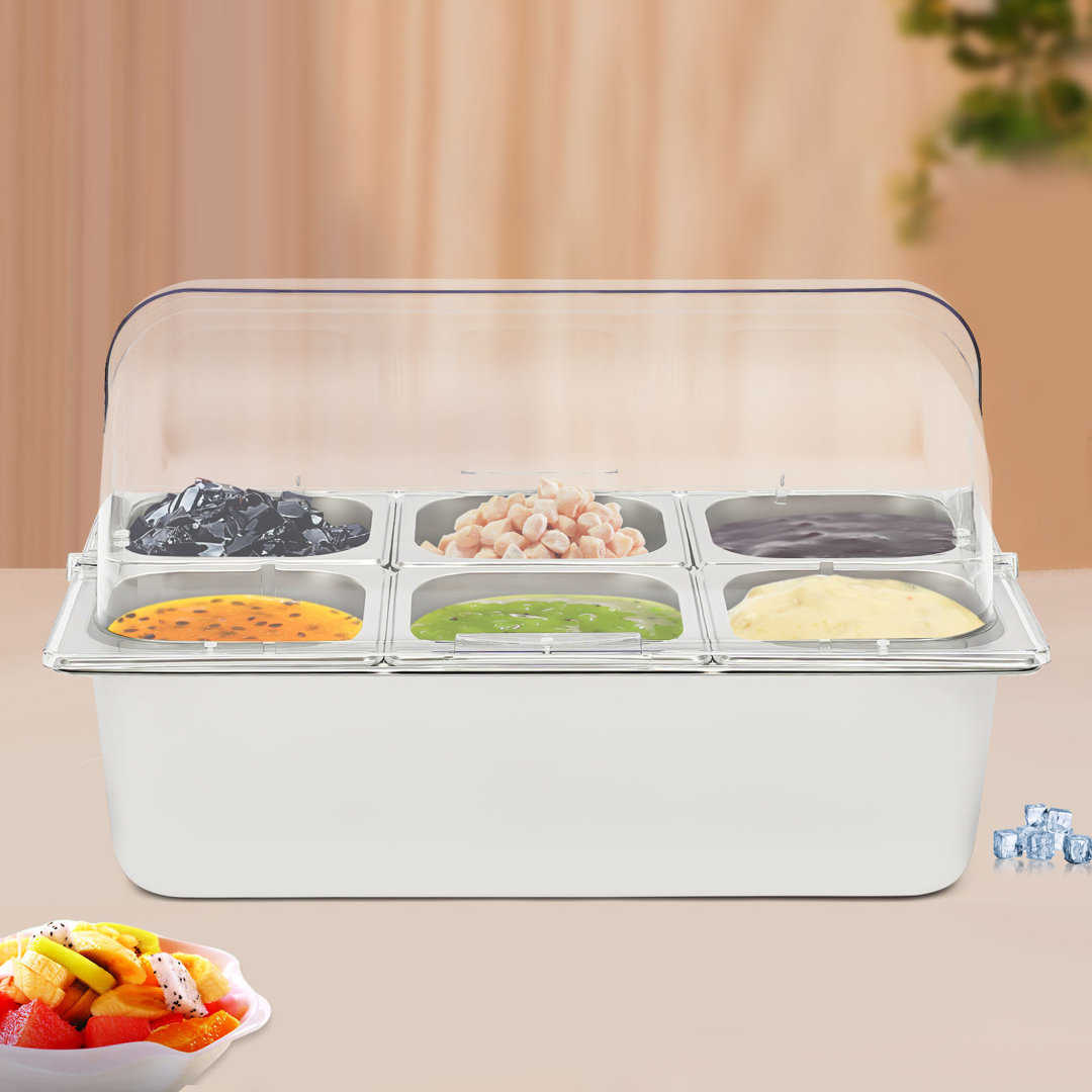 Bergeronnes Stainless Steel 20 Quarts 6-grid Buffet Food Container The Party Aisle™