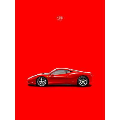 «Ferrari 458 Italia Red», reproduction sur toile tendue