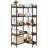 5 Tier Corner Bookshelf Tall Corner Bookcase with 4 Hooks L-Shaped Storage