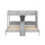 Lit superposé avec bureau intégré et tablettes de rangement, 3 lits superposés 3 en 1 avec lampe de lecture et garde-corps-872832869
