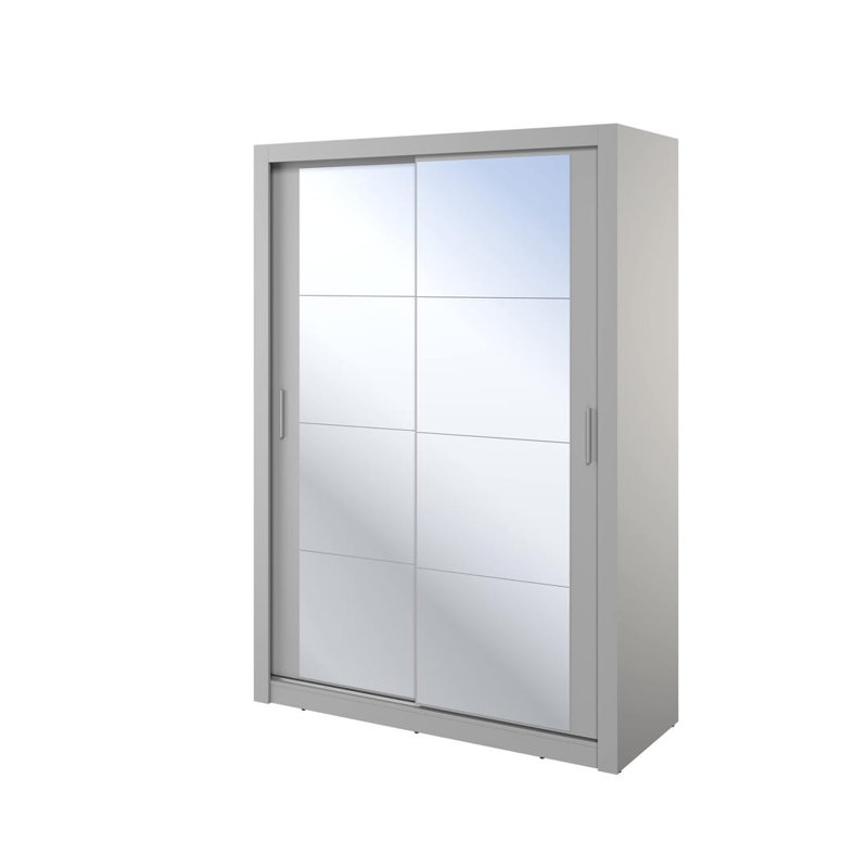 Nalina 2 Door Manufactured Wood Wardrobe, Grey