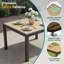 Ensemble de salle à manger 5 pièces en aluminium Abshire, table et chaises d'extérieur pour 4 personnes avec plateau HDPS carré, ensemble repas pour patio toutes saisons