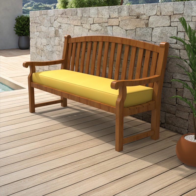 Sunbrella Bench Seat Cushion, Canvas Sunflower