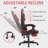 Soontrans Gaming Chair with Footrest High Back Computer Office Gamer Chair with Massage and Headrest Lumbar Support Swivel Seat Ergonomic Game Chair for Adults, Red-117546159