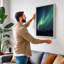 Aurora Over Silent Forest Scandinavian - Wrapped Canvas-607215474-607215434