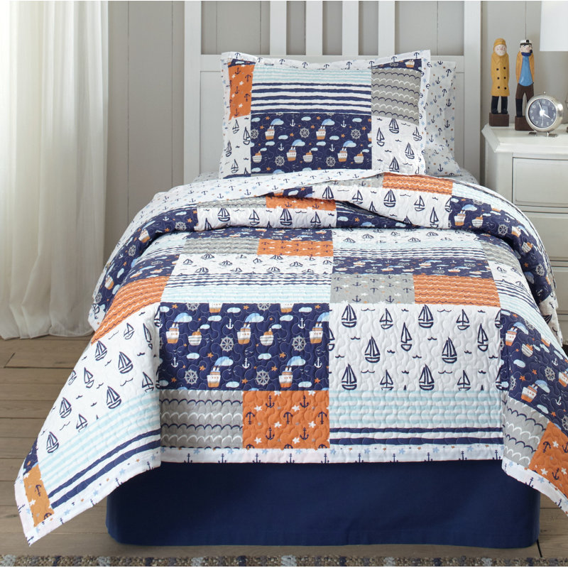 Ensemble de courtepointe 100% coton doux, Double / Grand
