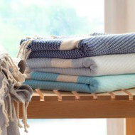 Milana Cotton Blend Beach Towel, Turquoise