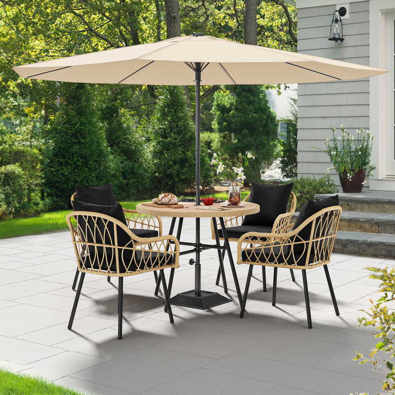 Altti Wicker Outdoor Dining Armchair with Cushion