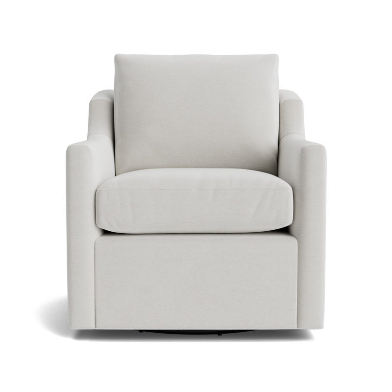 Gigi No Skirt Full Swivel Chair, Performance Velvet - Silver
