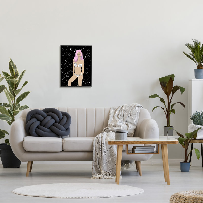  Moon Girl Constellations, Giclée encadrée noir minuit, H 20 po x l 16 po x P 1,5 po