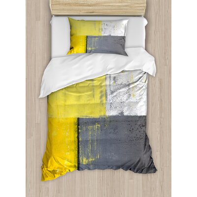 Street Art Modern Grunge Abstract Design Squares Duvet Cover Set -  Ambesonne, nev_34712_twin