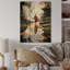 Art bouddhiste orange gris, empreintes de bouddhas I sur bois-956858734