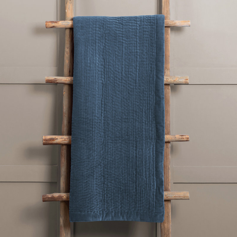 Haze Quilted Throw Blanket, Blue/Navy