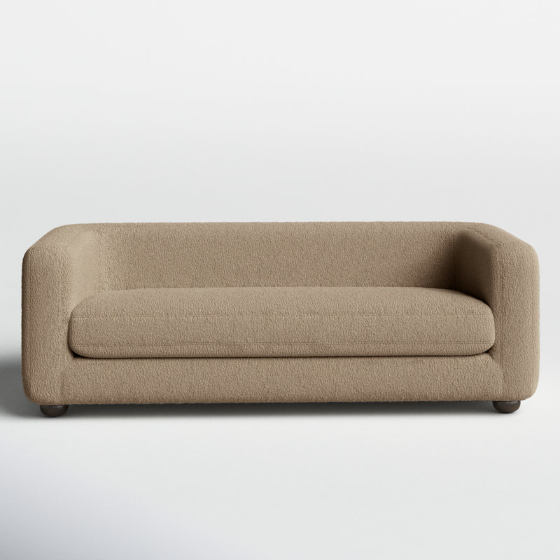 Lovatt Upholstered 84'' Sofa, Sheepskin Camel Sherpa