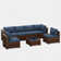 Keyala 7 Piece Rattan Sectional Seating Group with Cushions