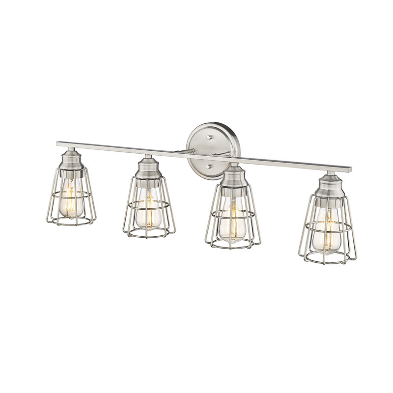 Edoardo Dimmable Vanity Light, Brushed Nickel, 4