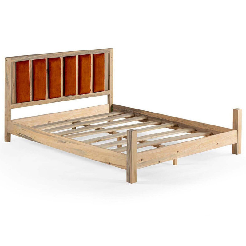 Lit plateforme à lattes Kilroot, 73 po x 83 po, Naturel/brun