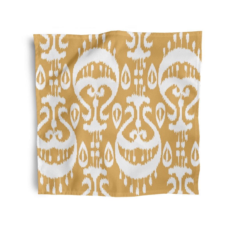 Cerrissa Polyester Ikat Square Napkin, Yellow