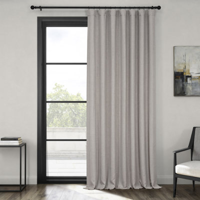 Ottis Faux Linen Room Darkening Curtain Panel 