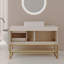 Meuble-lavabo moderne 47,2 po avec lavabo vasque en céramique, armoire autoportante dorée