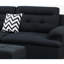 Canapé modulaire moderne avec méridienne et tissu en tissu d'ameublement en lin noir 4