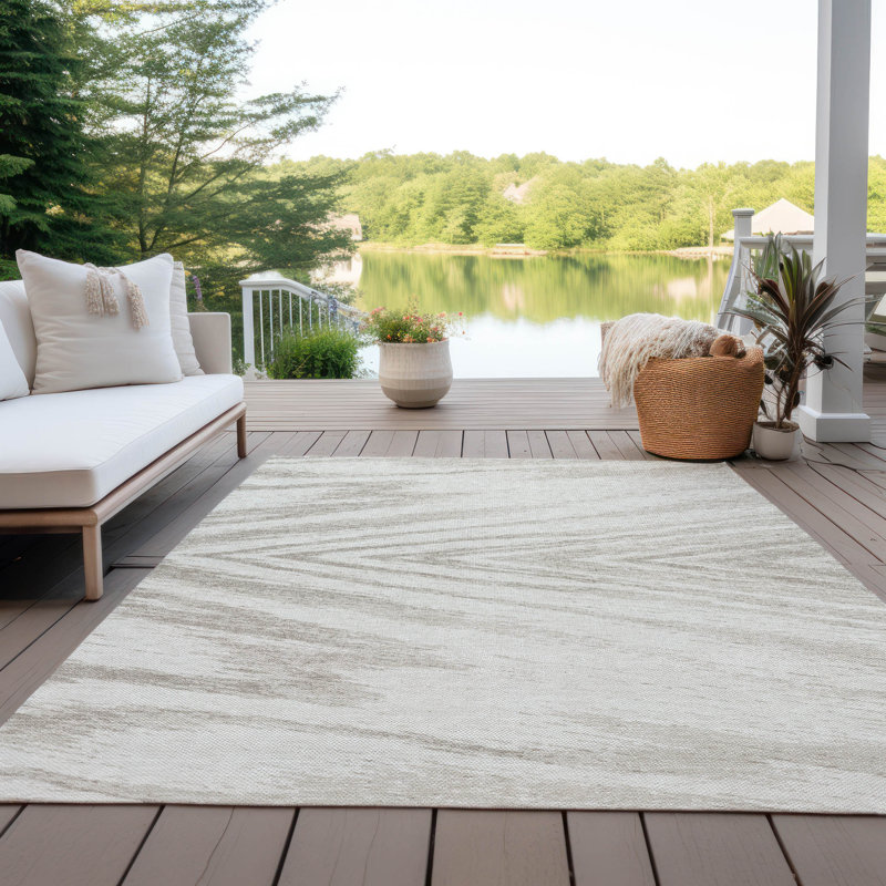  Machine Washable Indoor/Outdoor Chantille ACN876 Black Rug, Rectangle 10' x 14'