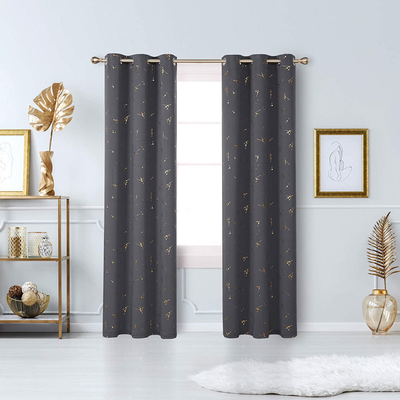 Makvala Room Darkening Curtain Pair, 52" W x 108" L, Gray