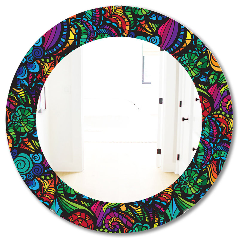 Obsidian Bloom 12 Wall Mirror, 31.5" H x 31.5" W