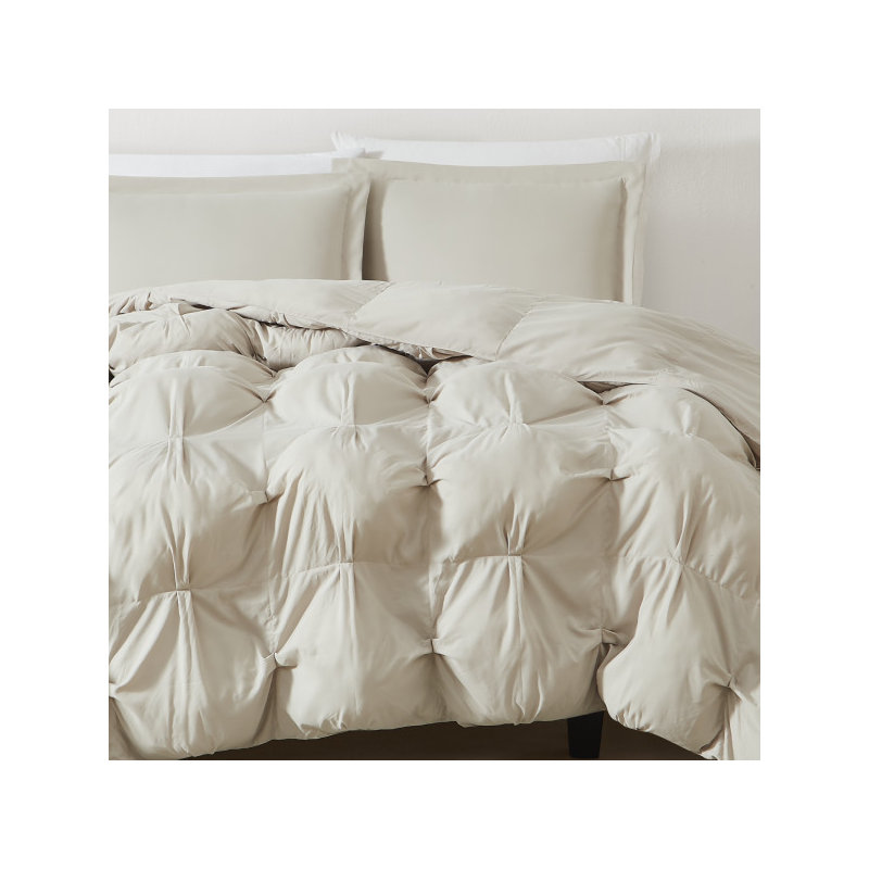 Napperon vraiment doux - rembourré, microfibre douce, Beige, Édredon pour grand lit + 2 taies décoratives