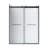 Molly 48" W X 36" D X 76" H Frameless Shower Door Rectangular Shower Kit In Black With Frosted Glass Finish-121487504-121487505