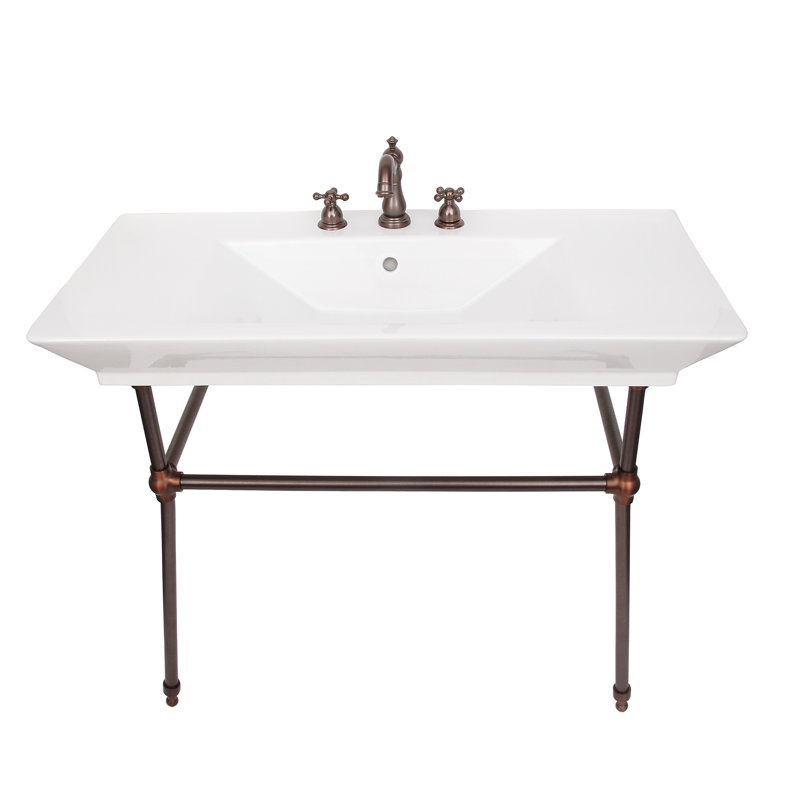 Barclay Opulence 19.38'' White Fireclay Rectangular Bathroom Sink with Overflow, 8"