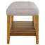Banc contemporain gris avec coussin et étagère en chêne