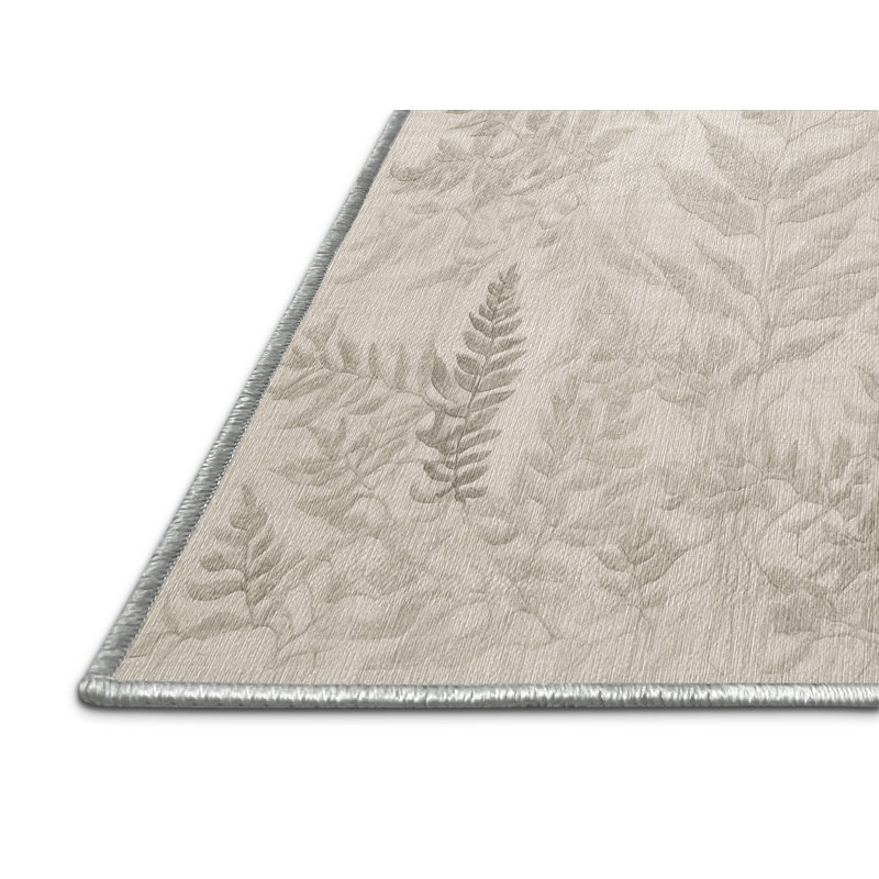 Tapis beige lavable à la machine, Carré 5 pi