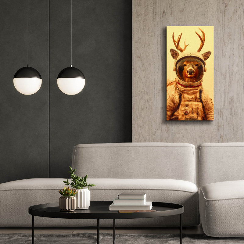 «Mars Needs Deer» par Sean Parnell, art mural sur toile, H 40 po x l 20 po x P 1,5 po