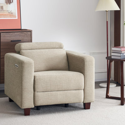 Fauteuil inclinable électrique Cabrero, repose-pieds haut avec repose-tête réglable, revêtement en tissu