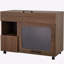 Enceinte de litière 2 en 1 multi-usage pour chat, table d'appoint moderne en noyer avec rangement, armoire latérale pour buffet