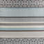 Couvre-lit réversible 5 pièces en bleu - Motif géométrique grand format 100% brun uni revers 2 coussins décoratifs