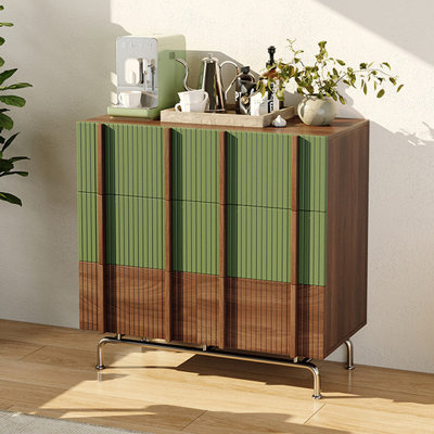 Meuble d'appoint en bois fabriqué vert de style moderne du milieu du siècle